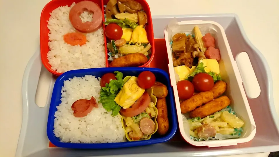 Snapdishの料理写真:娘のお弁当～🎶 幼稚園のお弁当～🎶 私のお弁当～🎶 2018.3.15|mayumiさん