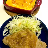 しょうが焼き、簡単かに玉|りろさん