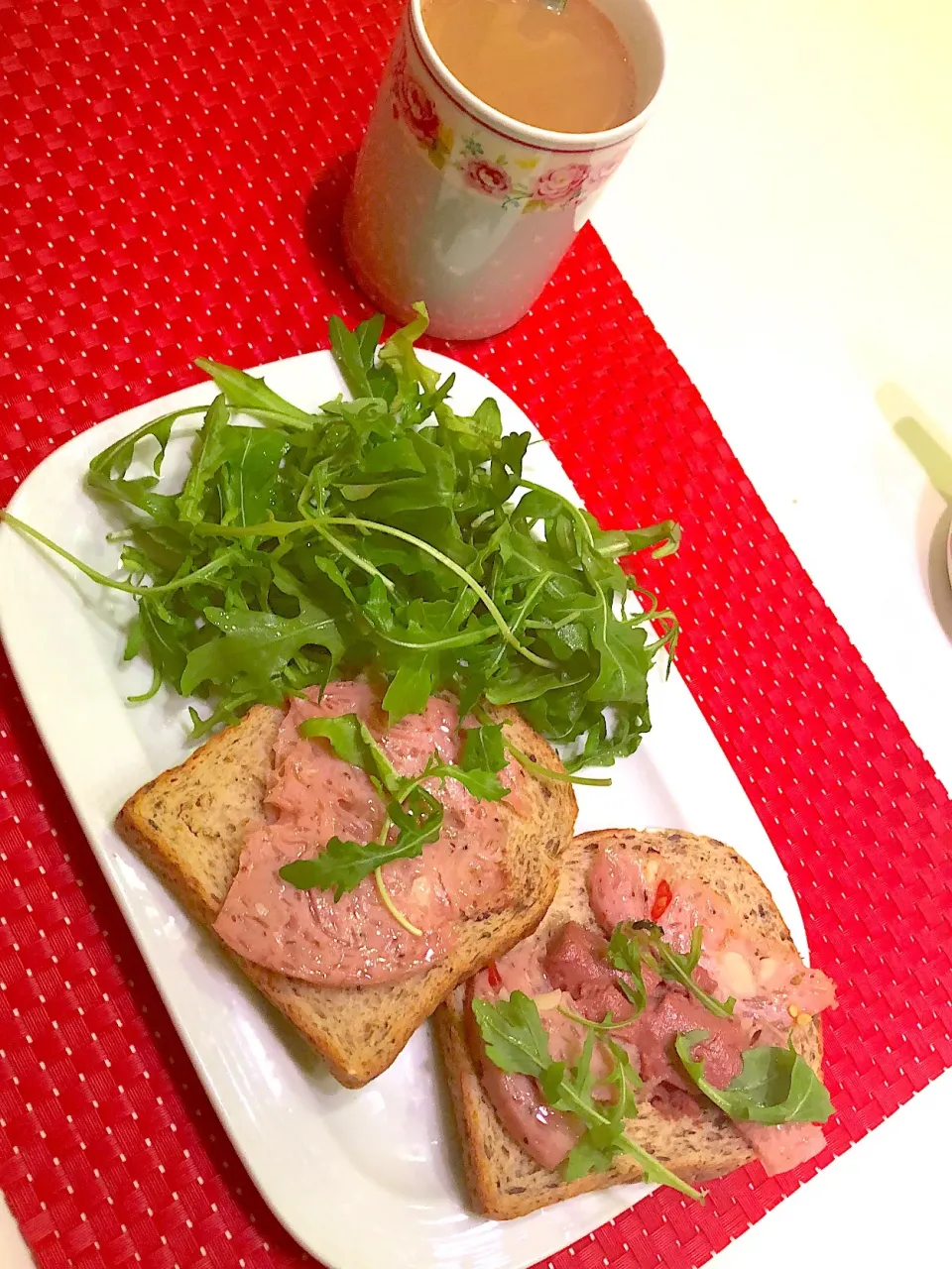 Snapdishの料理写真:Sarah’s version of Viet’s Food = Cha and Pate toast + coffee|sarahさん