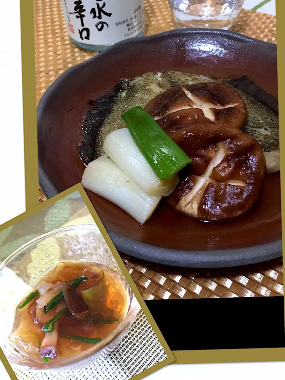 Snapdishの料理写真:カレイの煮付け 🐠                                 作り方超簡単👍お醤油少しと椎茸だけで料亭のような煮魚に🐠ソレダメレシピすごい🤣|🌿ぴぴさん