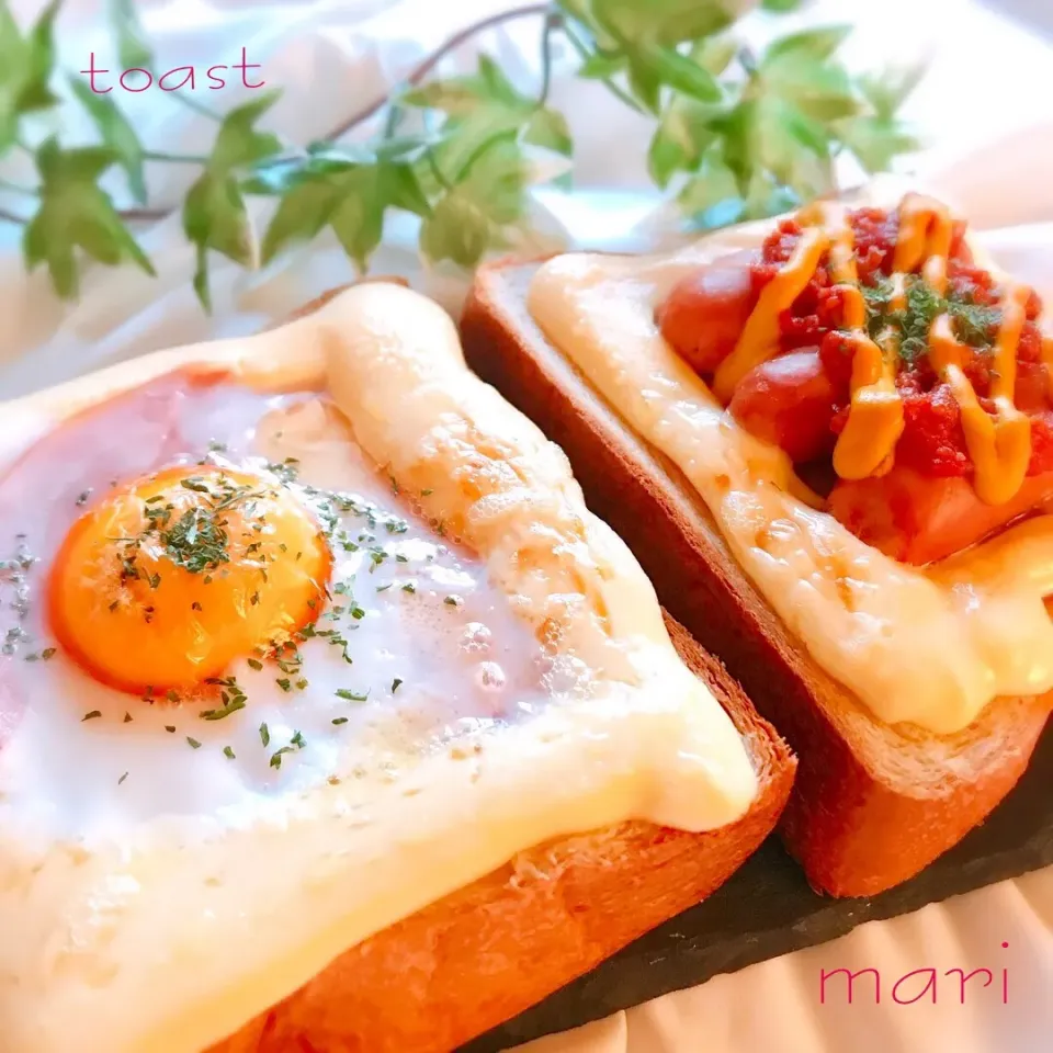 ドテマヨトースト🍳
生食パンでトースト♡♡
 #角食パン  #パン作り  #手作りパン #ドテマヨトースト #トースト|まーり（@mariyuiren）さん