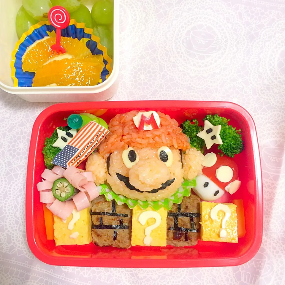 Snapdishの料理写真:#キャラ弁 #最後のお弁当 #マリオ|ミリーさん