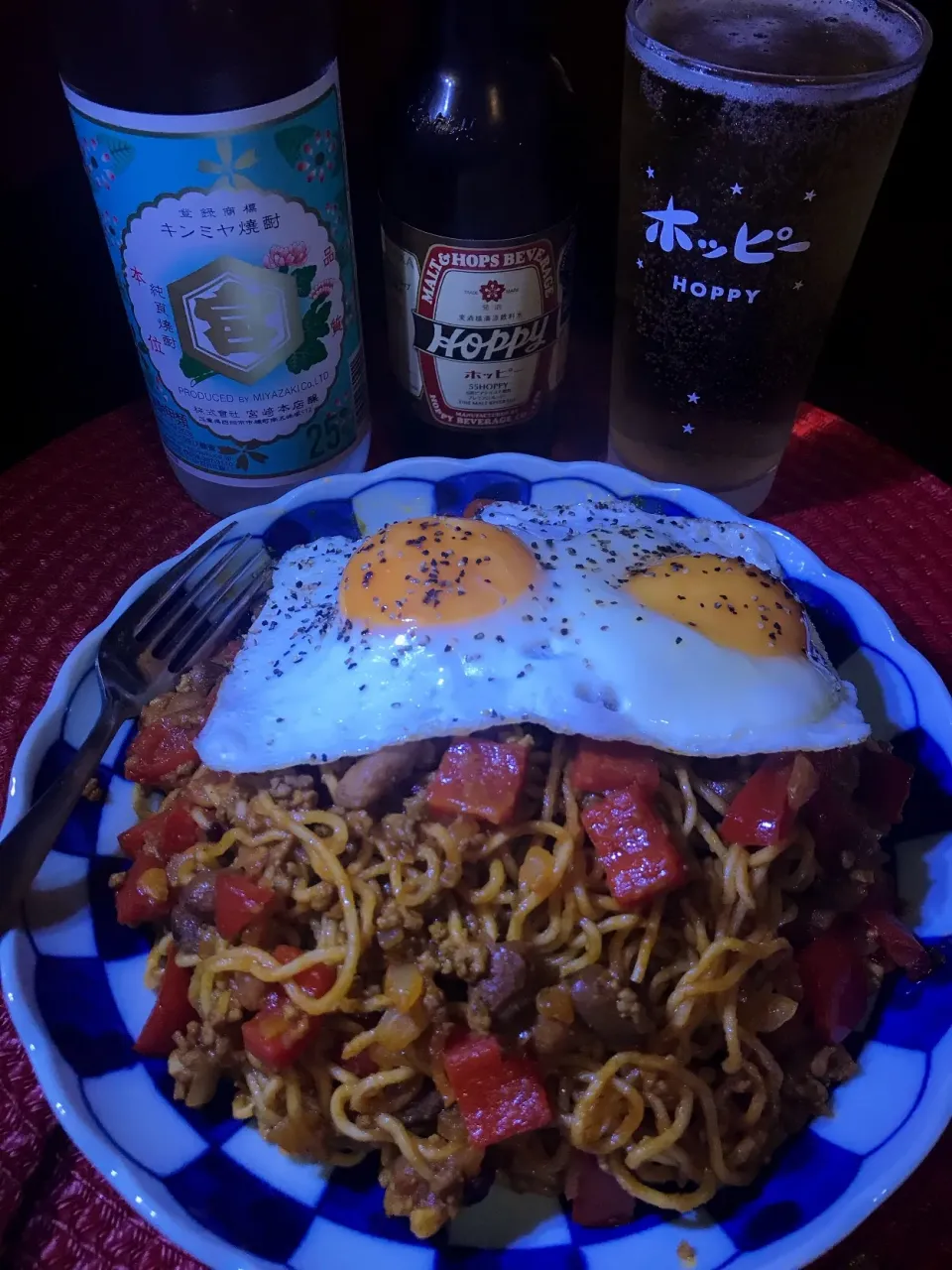 Snapdishの料理写真:カレーミート焼きそばナポリタン|あつしさん