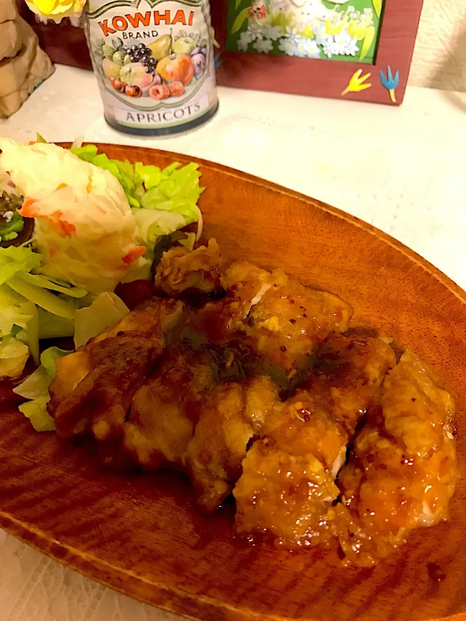 ことり*さんの料理 鶏もも肉のパリカリ焼き*
　　～カンタン酢で
　　ハニーマスタードソース～|ちゃーさん