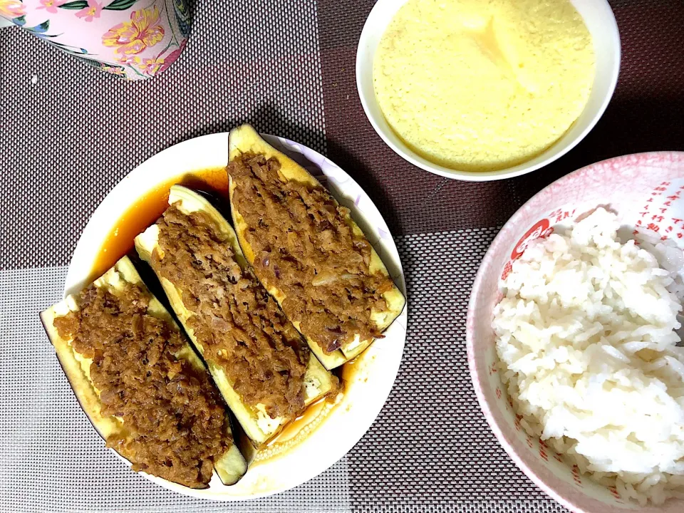 Snapdishの料理写真:蒸肉沫茄子 蛋羹|Lilyさん