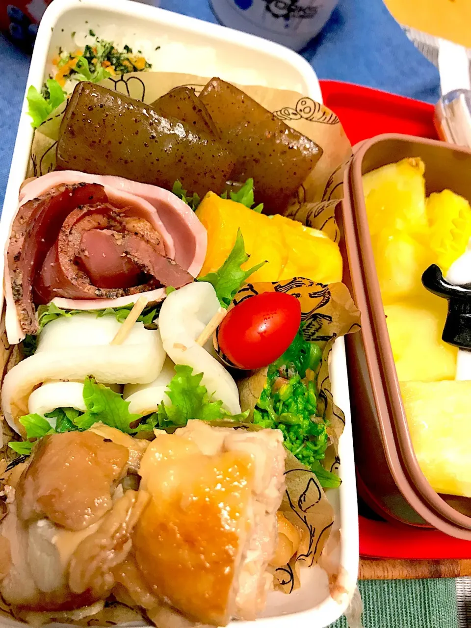 Snapdishの料理写真:女子高校生用 鶏照り弁当|riorieさん