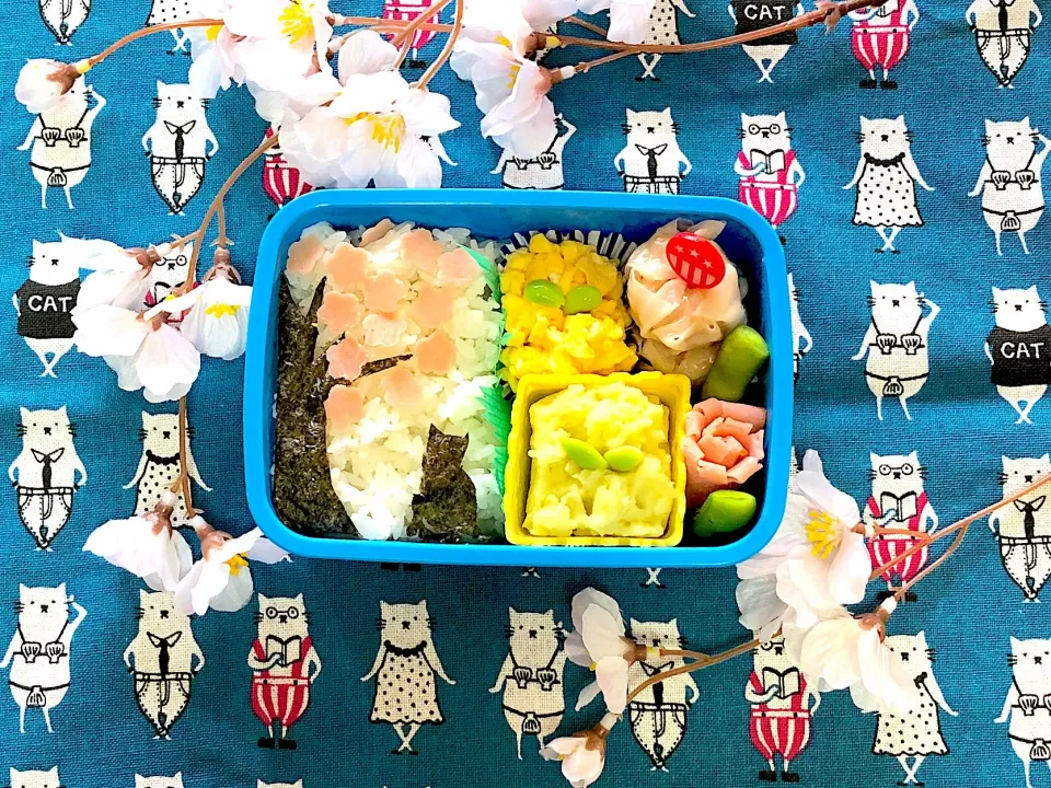 Snapdishの料理写真:桜開花🌸弁当|あきとんとんさん