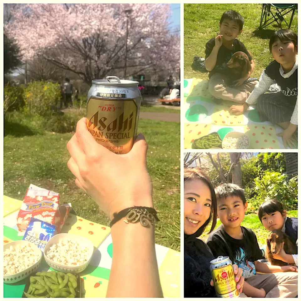 Snapdishの料理写真:Cheers🍻暑い日差しお花見日和|🌈Ami🍻さん