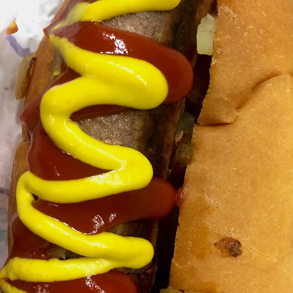 Vegan hotdog at Brighton Vegfest|Nick Hiderさん