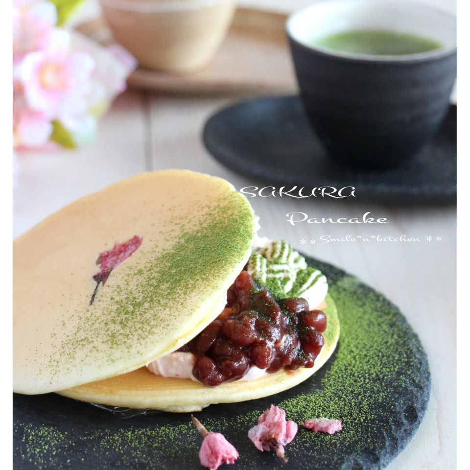 桜パンケーキ　ホットケーキミックス