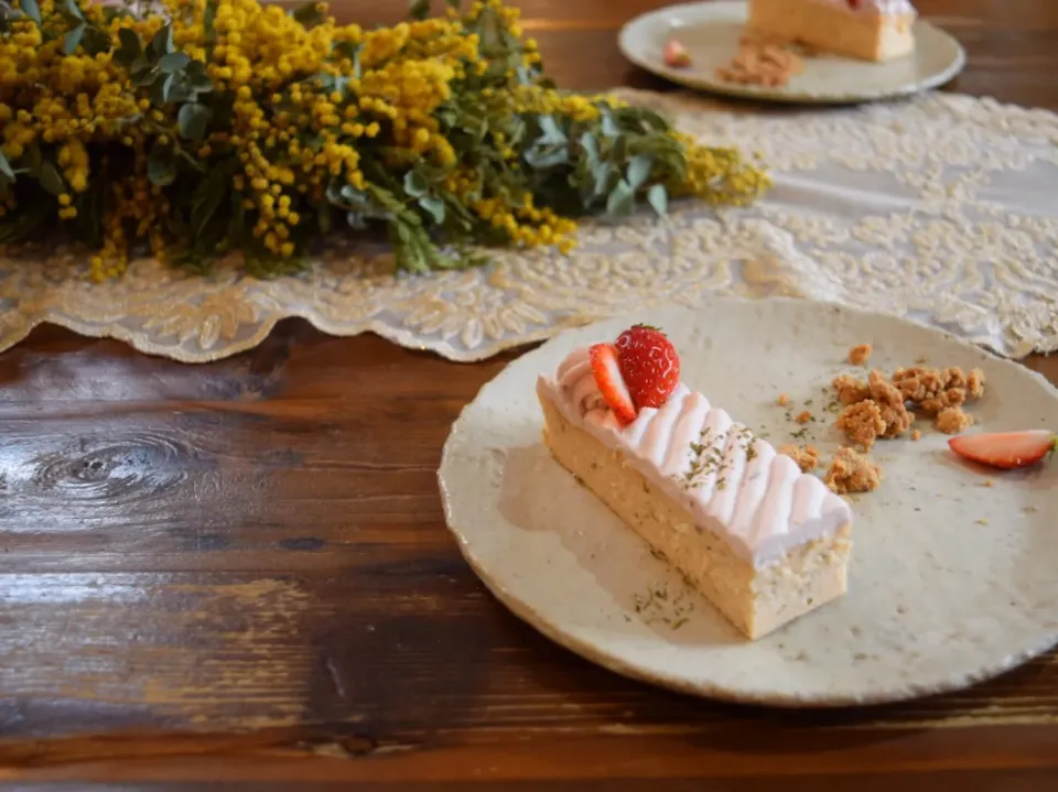 桜のベイクドチーズケーキ🌸|あいこ ⁎ˇ◡ˇ⁎さん