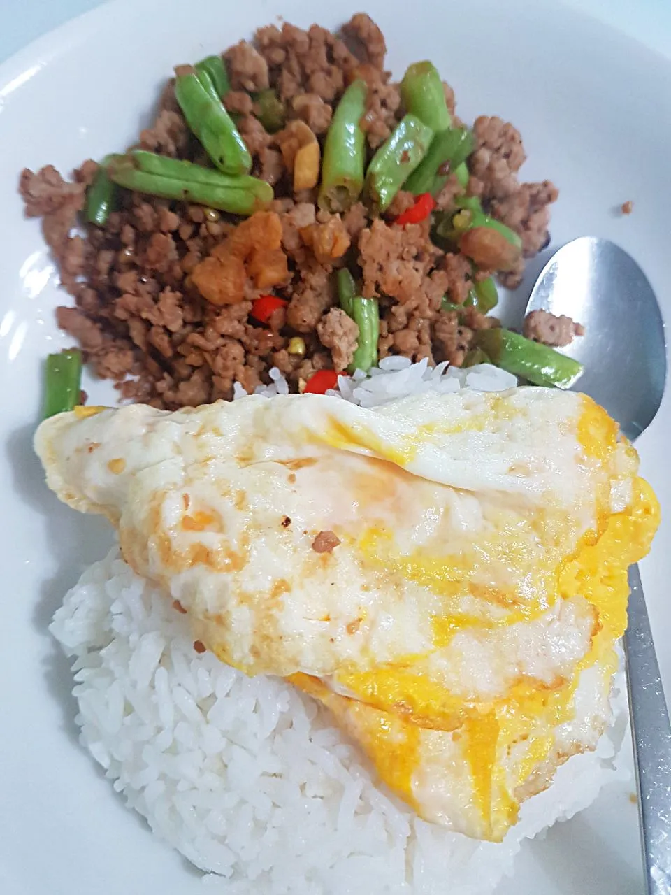 Snapdishの料理写真:Stirfry spicy minced pork french beans 😀|🌷lynnlicious🌷さん