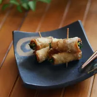 春菊巻き庄内麩の唐揚げ