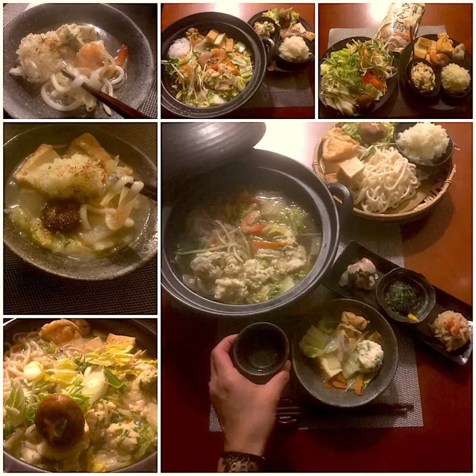 Snapdishの料理写真:A mixed Pot(of seafood,yamato sticky yam chicken balls&vegetables cooked at the table)🍲魚貝と大和芋鶏団子のちゃんこ鍋|🌈Ami🍻さん