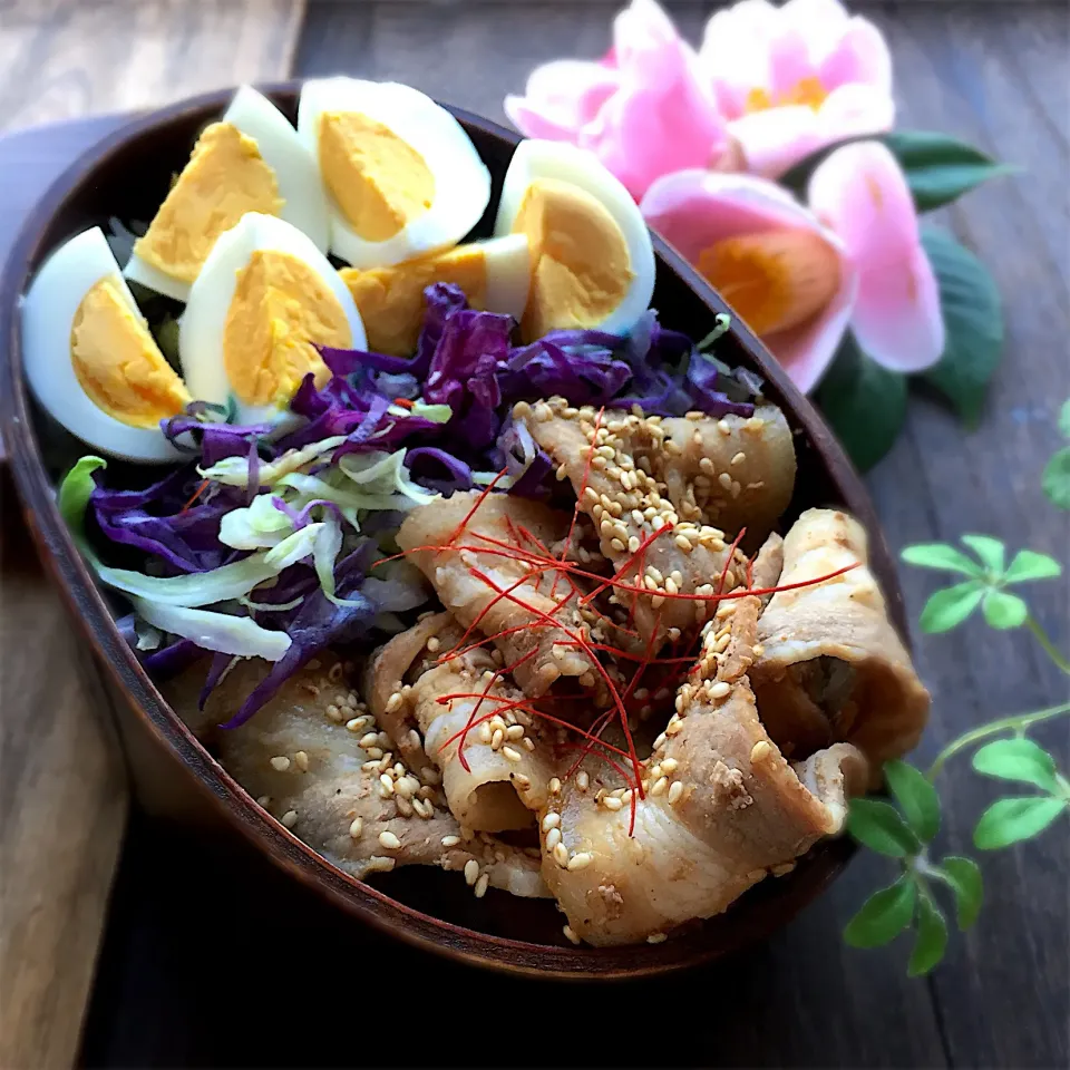 メンズ豚バラ焼肉がっつり弁当 #今日のお弁当|puchan_cafeさん