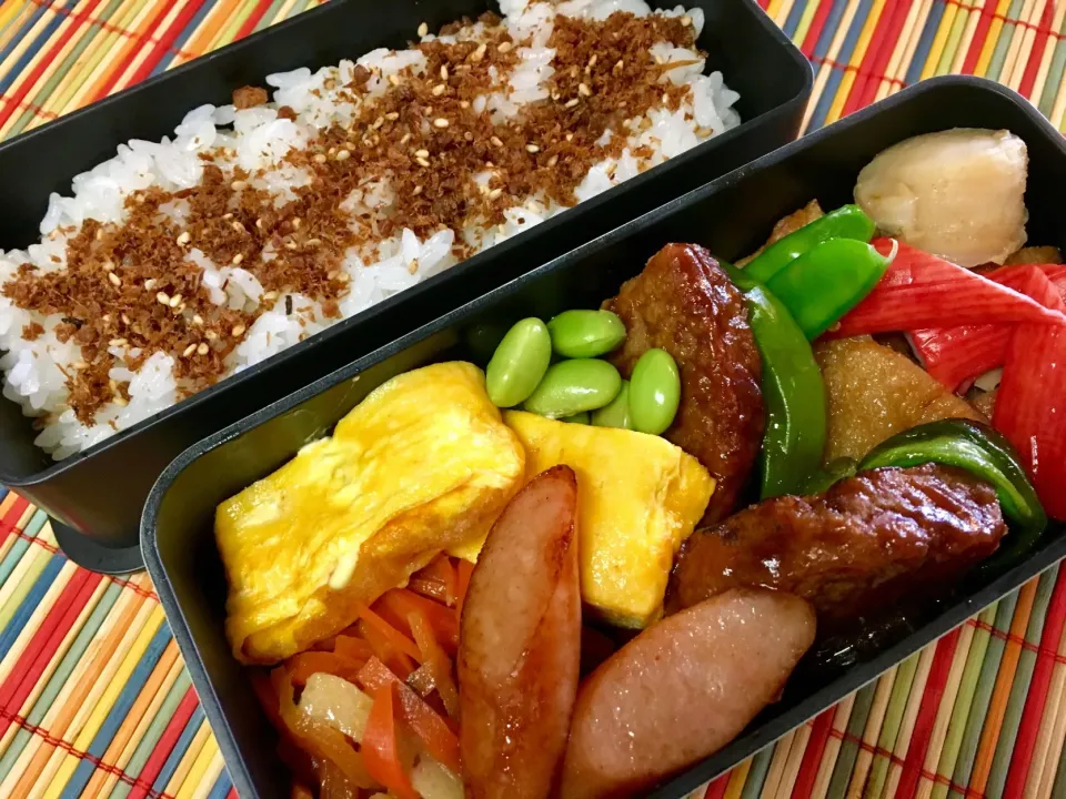 20180330🍱今日の旦那さん弁当🍱 #旦那さん弁当  #にんべん旨い味だし  #にんべんおかかふりかけ  #にんべんだしアンバサダー  #ほたての生姜煮 #|akiyo22さん