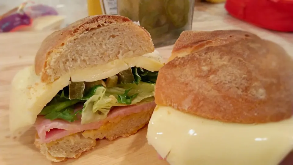 ham and cheese sandwich with home made French roll #sandwich #bread #homemade|Jorge Bernal Márquezさん