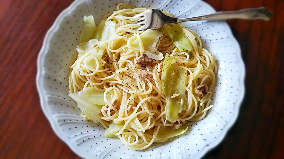 レンジで*キャベツとツナの和風パスタ|みかんさん