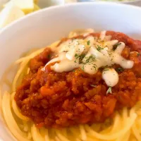 Snapdishの料理写真:ミートソーススパゲティ🍝|buchi623さん