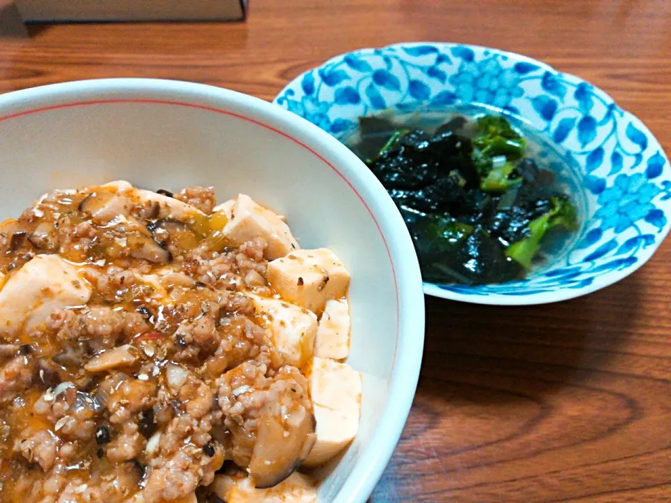 ・麻婆豆腐丼
・海苔とブロッコリーのスープ|ようかんさん