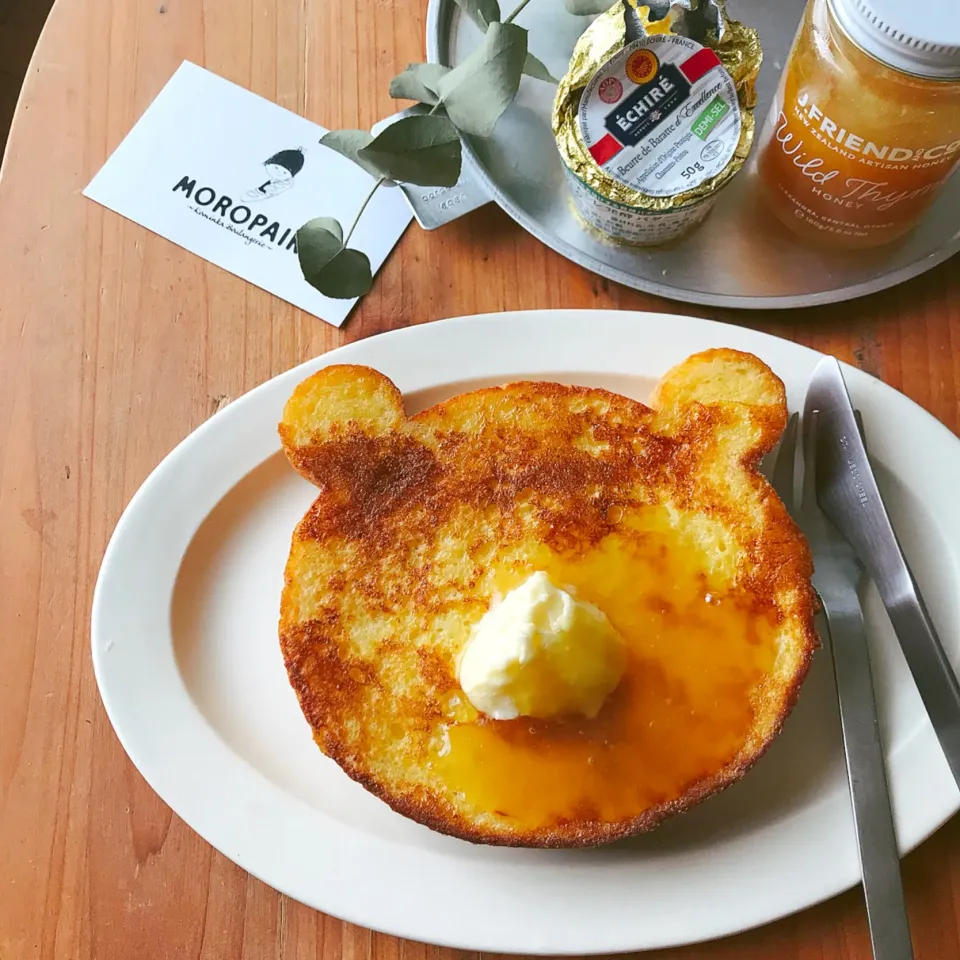 くまさんのフレンチトースト ハチミツバターかけ|〜かもねぎポン酢食堂〜TOMOEさん