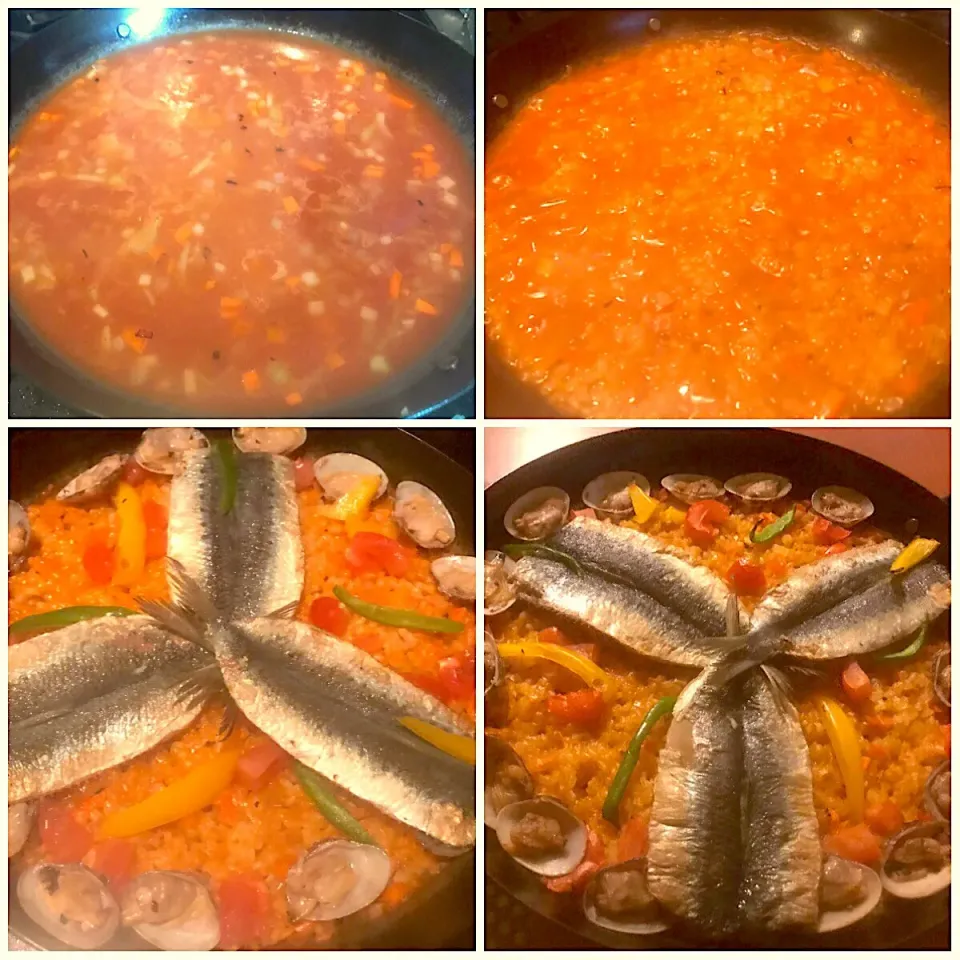 Paella de Sardina y tomate🥘ﾊﾟｴｰｼﾞｬ･ﾃﾞ･ｻﾙﾃﾞｨｰﾅ･ｲ･ﾄﾏﾃ🐟🍅鰯とﾄﾏﾄのﾊﾟｴﾘｱ|🌈Ami🍻さん