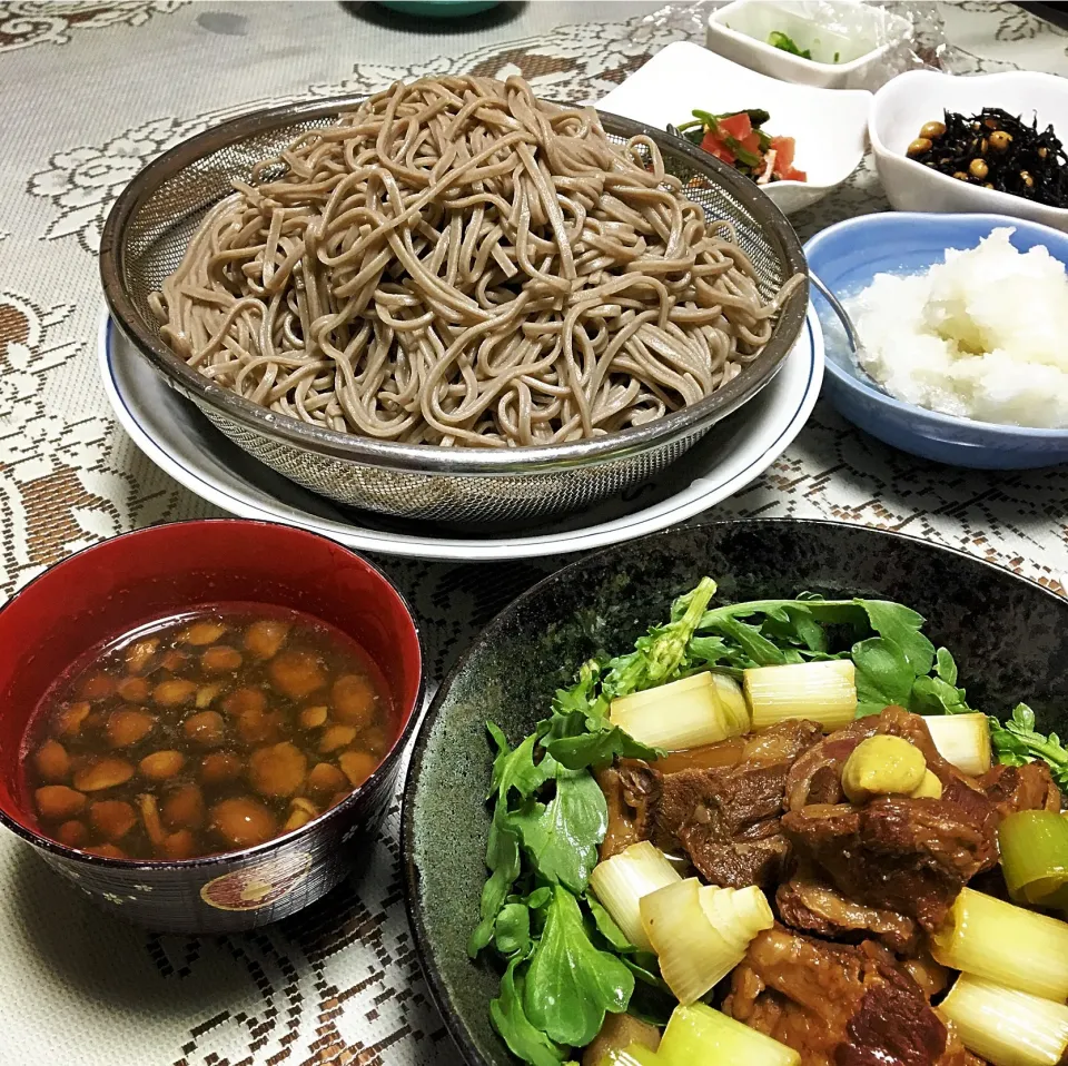 おろしナメコ汁でざる蕎麦！|ヨシヨシさん