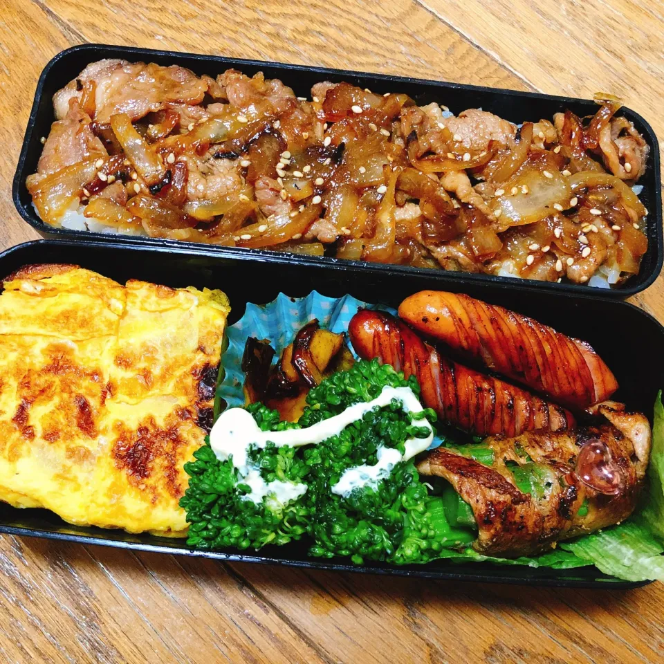 おべんとう

 #ボリューム  #お弁当  #初心者  #彼氏  #生姜焼き弁当  #アスパラ肉巻き  #玉子焼き  #ピーマンの炒め物|Erさん