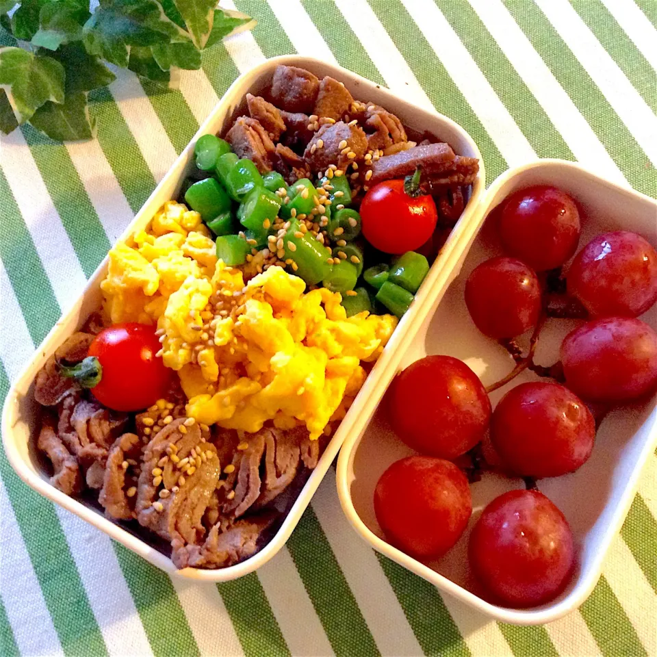 次女の春休み弁当〜 三色丼💖|yukoさん