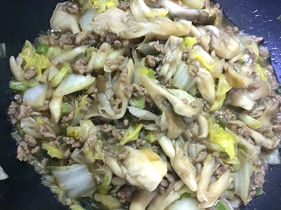 Snapdishの料理写真:白菜と舞茸と挽肉のトロトロあんかけ|しろこ🐾໊さん