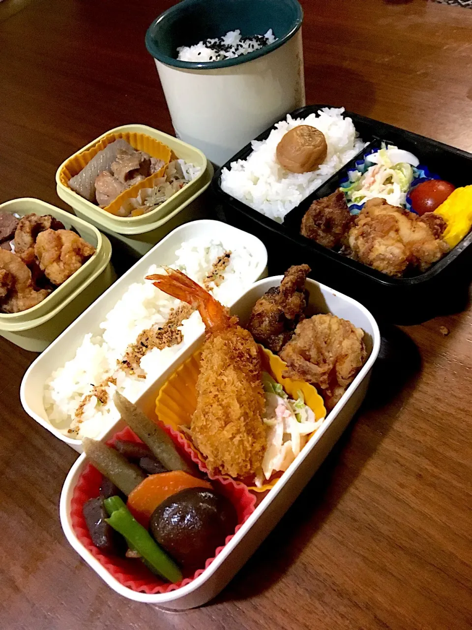 Snapdishの料理写真:自分用&息子用&夫用 お弁当🍱|けいさん