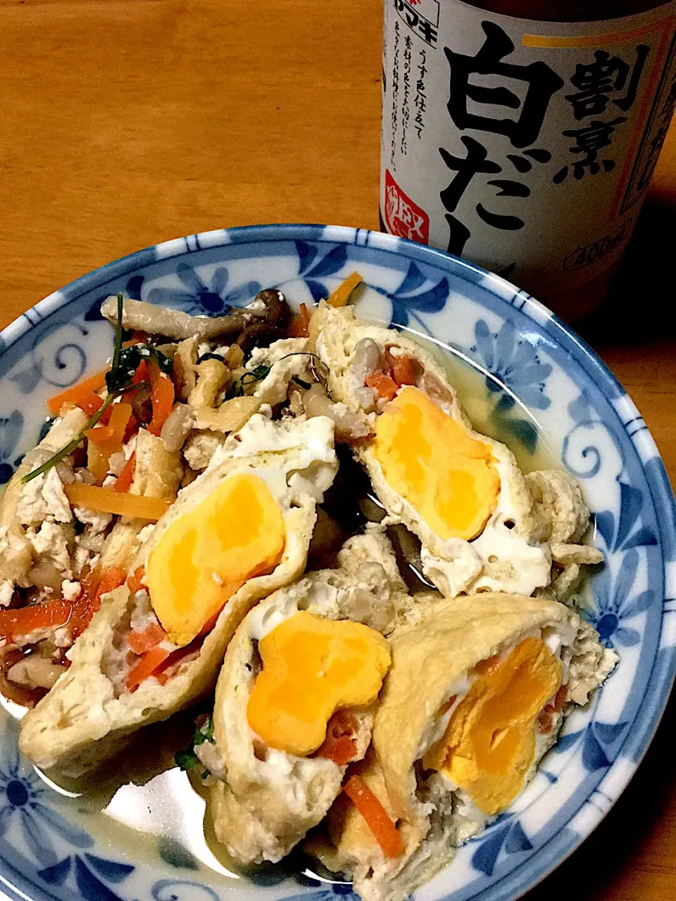 油揚げの袋煮🥚#油揚げ#たまご|kiroさん