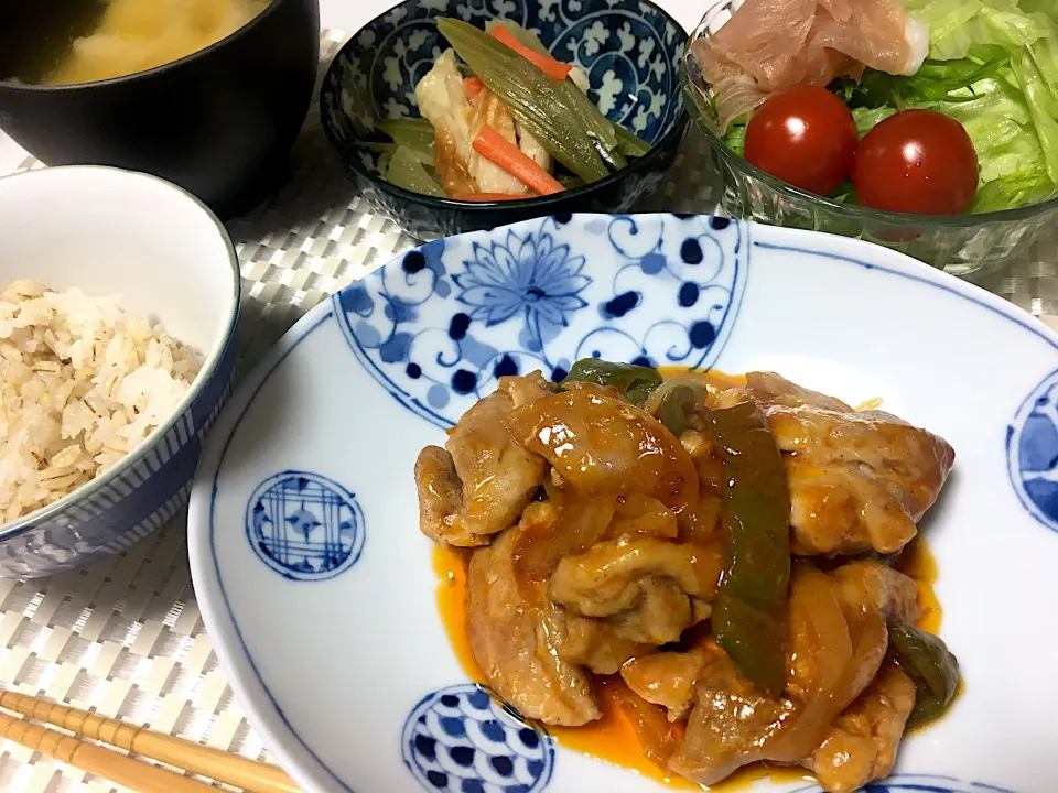 チキンチャップ 、ふき煮、サラダ|ずずさん