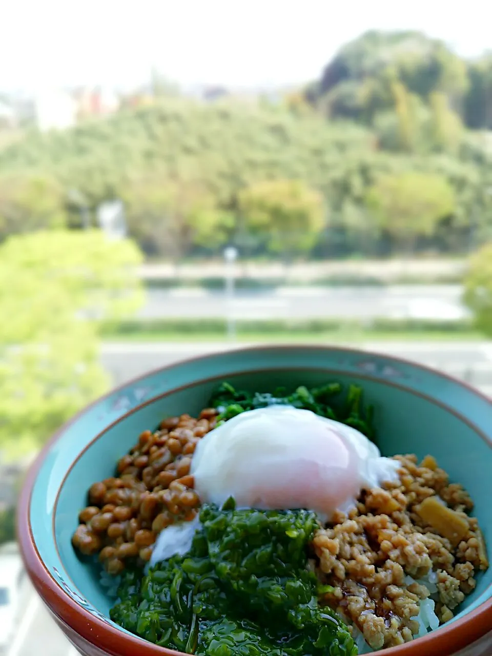 めかぶ納豆そぼろ丼|やっこさん