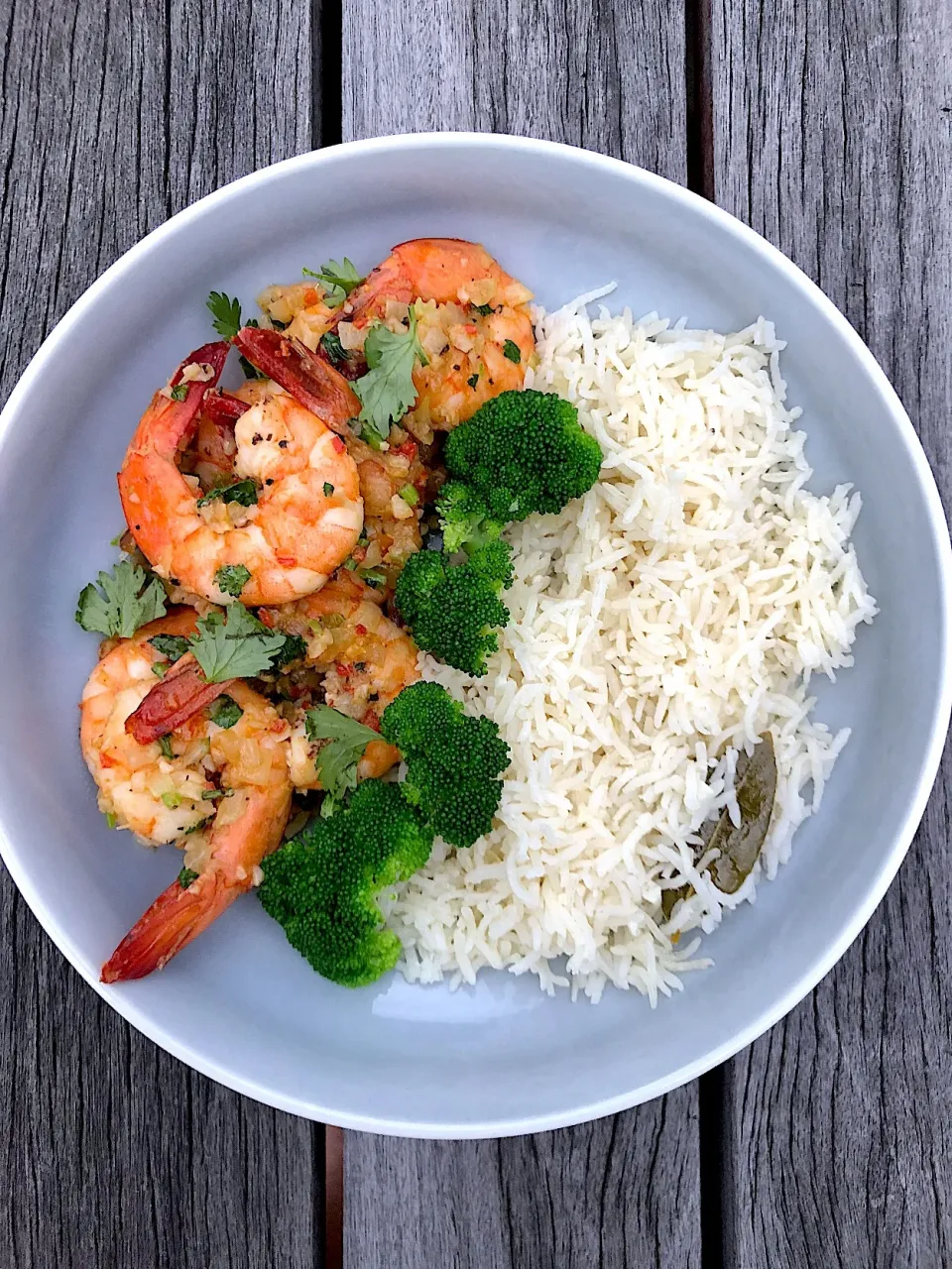 Garlic prawns with rice pilaf|12Dragonさん