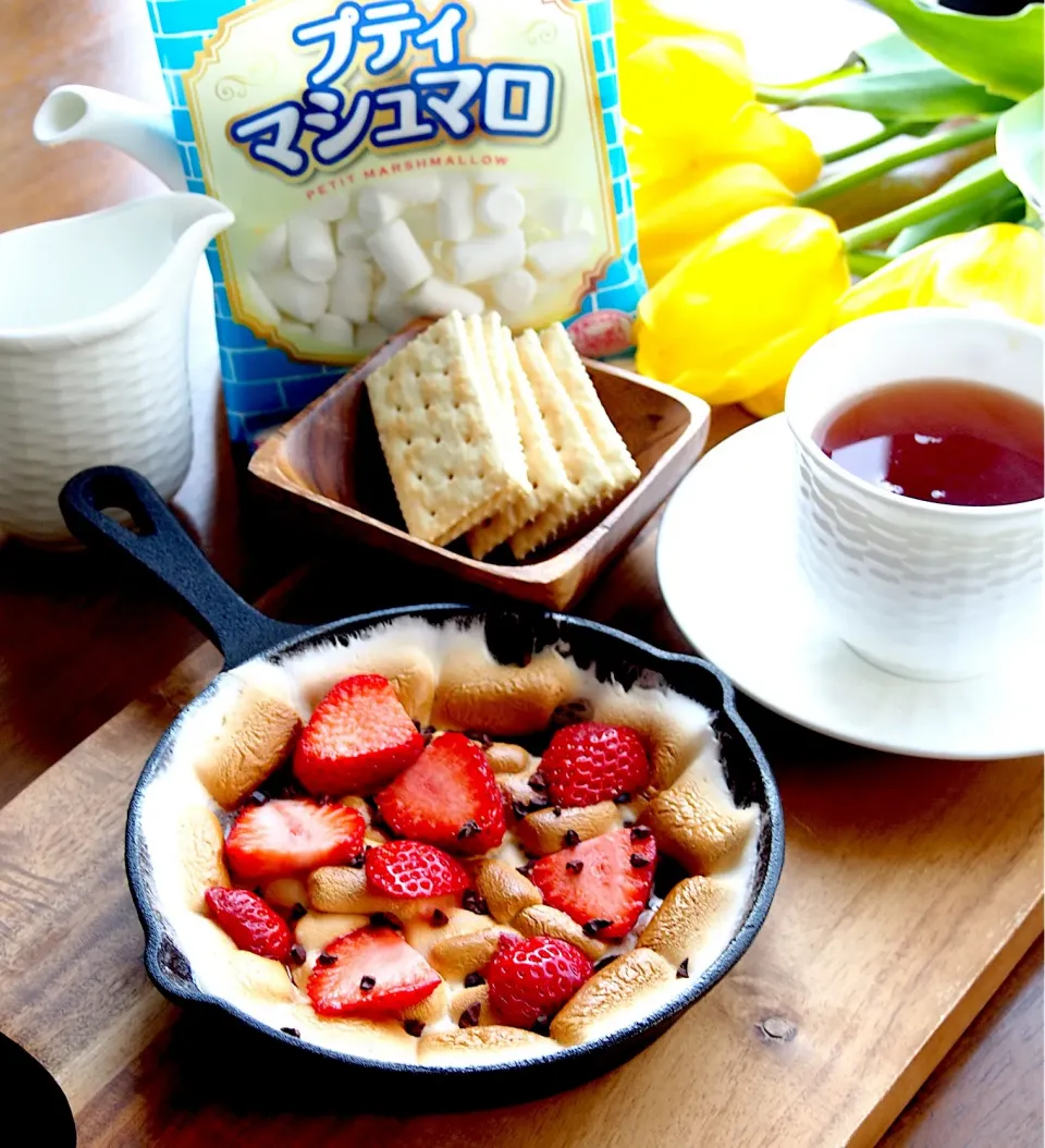 スキレット ストロベリースモアディップ🍓|まあさん