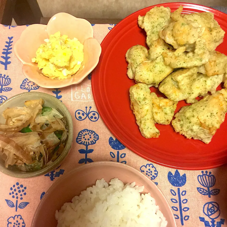 Snapdishの料理写真:4.5夕飯 海苔塩とり天|ピカさん