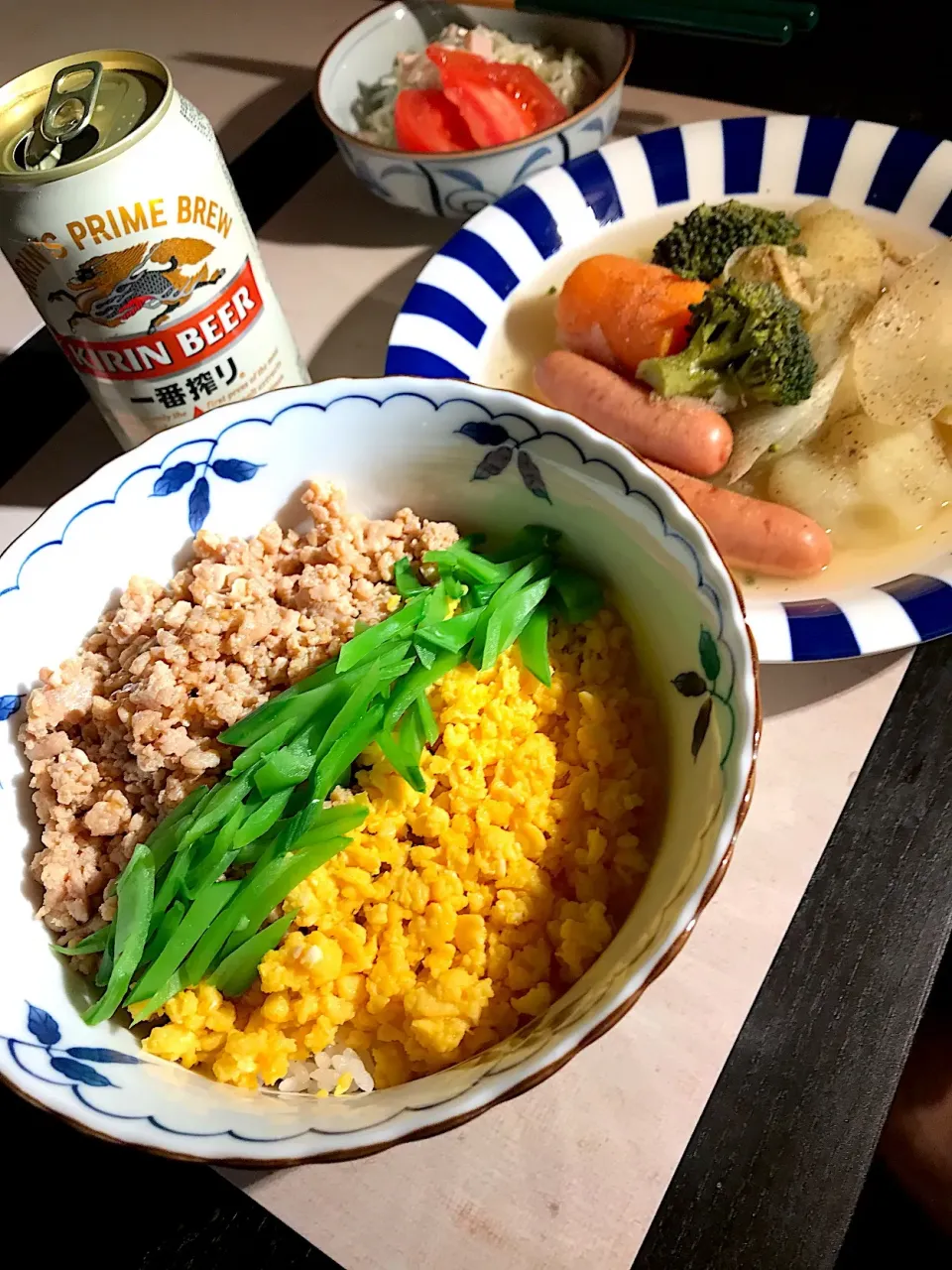 鶏そぼろ丼 ポトフ|いちごさん