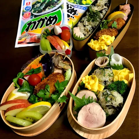 「わかめスープ 3袋入り」を使ってみたSnapdishの料理・レシピ写真:今日の2人のお弁当🍱 週末恒例お片づけ弁当 わかめスープでわかめと雑魚のおこわ❣️ もちろんスープもね❣️ #お片づけ弁当