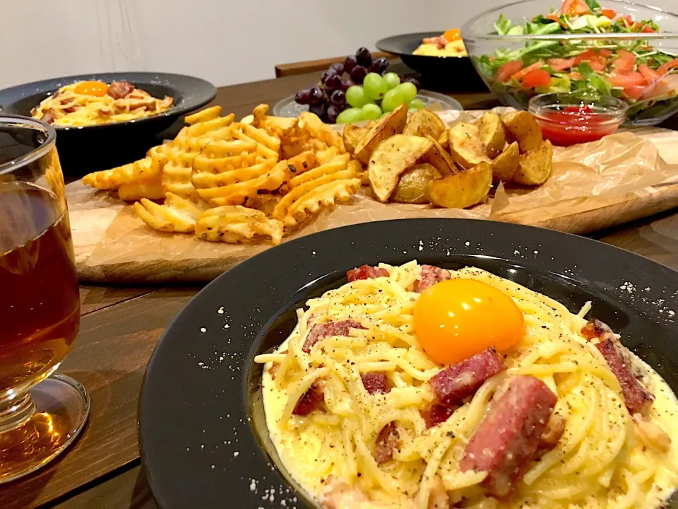 カルボナーラ🥚dinner|SAORIさん