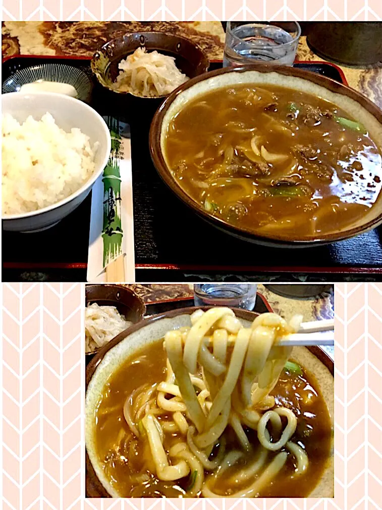 手打ちカレーうどん定食
#手打ちうどんの竹生
#炭水化物ランチ|mottomoさん