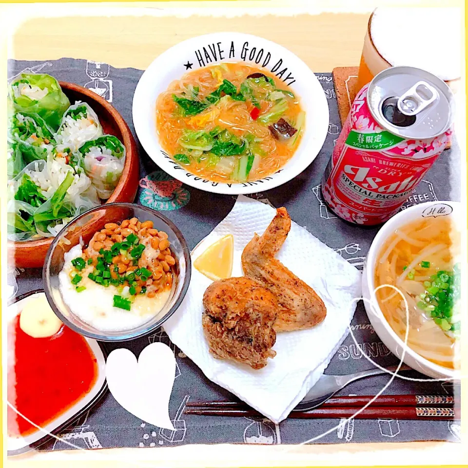 Snapdishの料理写真:４／８ ｓｕｎ
晩ごはん🍴＊○°|rinaronarさん