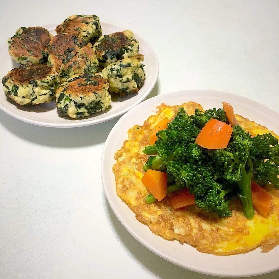 2018/04/08のモーニング
スパニッシュオムレツとほうれん草入りパン
 #前日の作り置き温野菜  #温野菜  #スパニッシュオムレツ  #ほうれん草パン|Shirokoさん