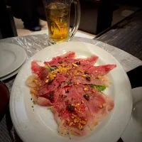 Snapdishの料理写真:サーロインの炙りカルパッチョ|亜美さん