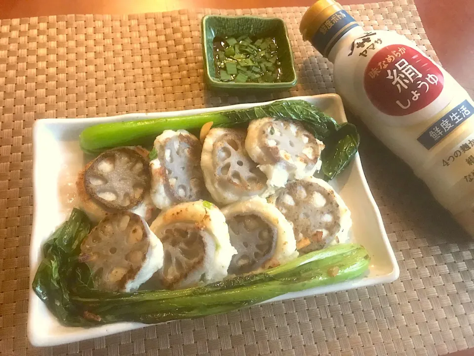 炒青菜(ﾁｬｵﾁﾝﾂｧｲ)･蘿蔔糕🌿Salty stir-fried of Japanese Mustard Spinach🌿Steamed radish cake 小松菜のにんにく塩炒め♨大根餅|🌈Ami🍻さん