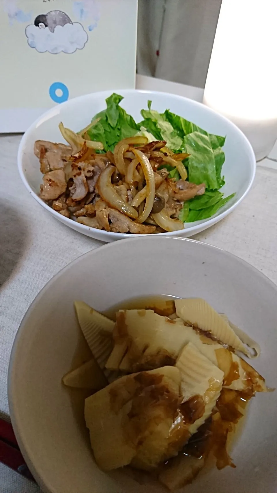 たけのこの煮付け&豚の生姜焼き #たけのこ #生姜 #和食|やのさん