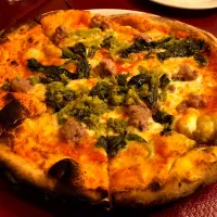 Snapdishの料理写真:Sausage and greens pizza|Stefan Labuschagneさん