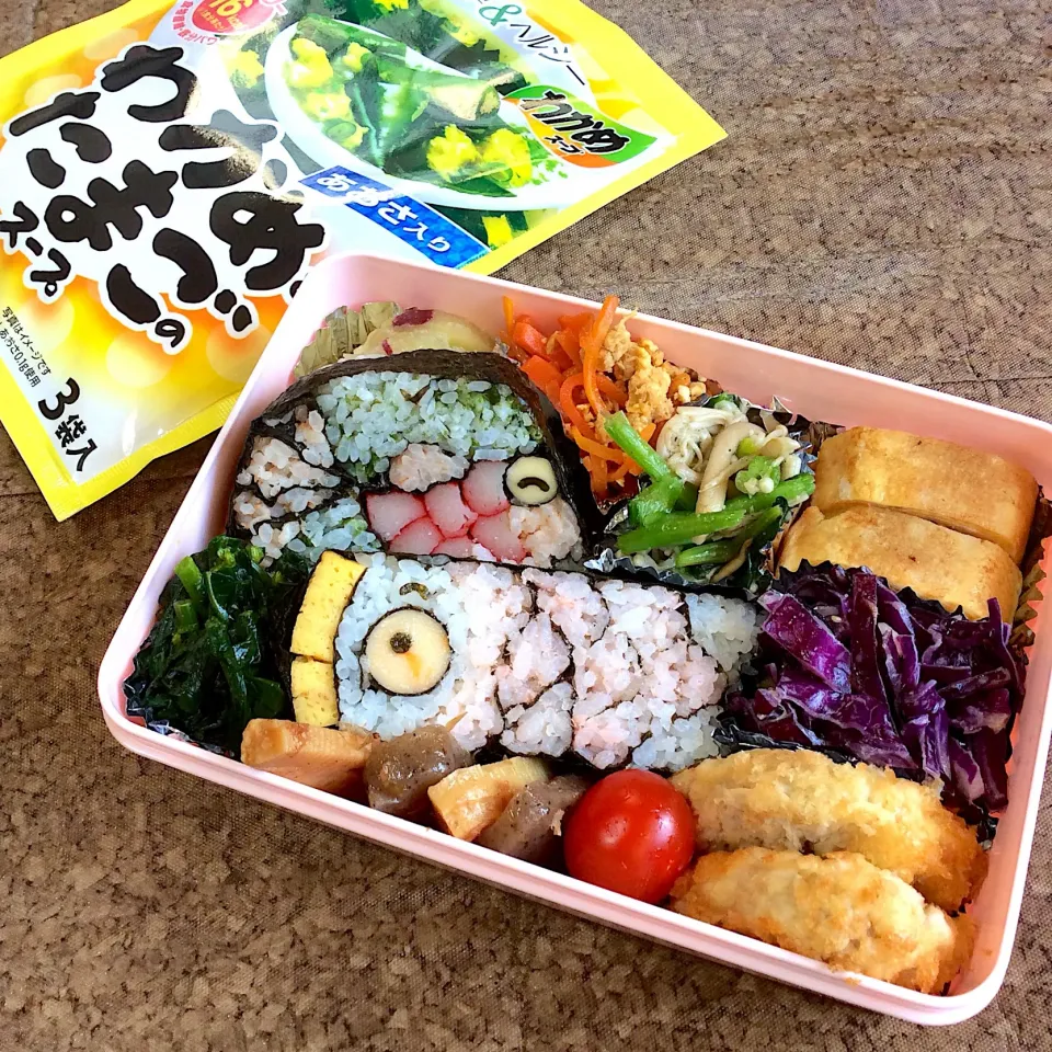 こいのぼりのデコ巻き寿司弁当♬とわかめスープ🌸|夢ーテルさん