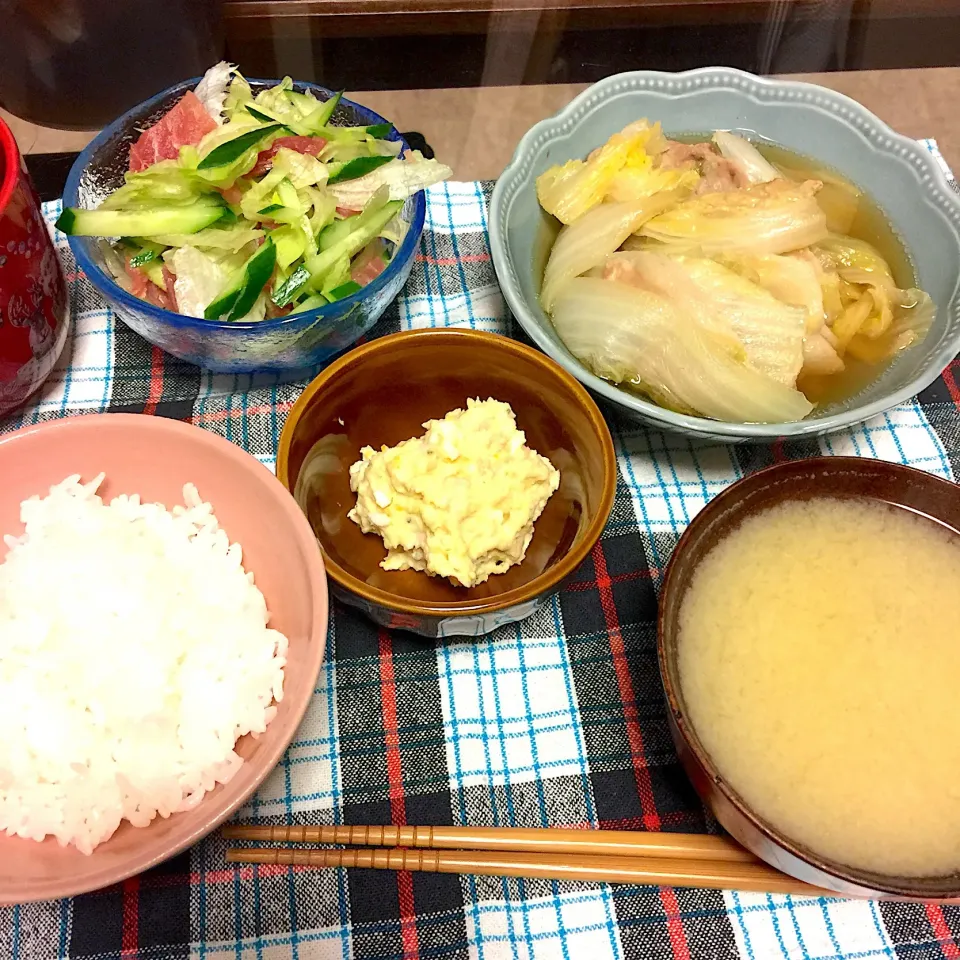 4.9夕飯 白菜と豚バラの重ね煮|ピカさん