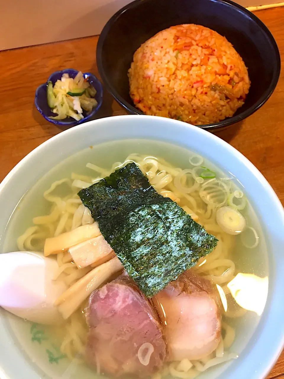 ラーメン（塩）+半キムチ炒飯@佐野ラーメン たかの（南浦和）|Kazuya Miyukiさん